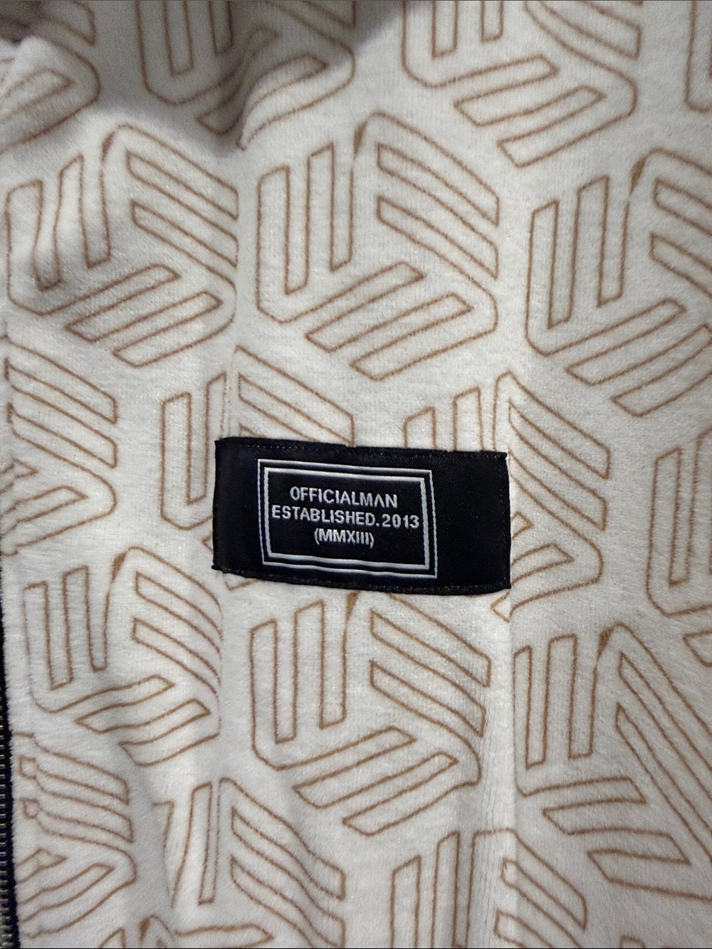 BOOHOO MAN Cream & Black Geometric Track Jacket and Joggers Set. LIKE NEW‼️ - Picture 4 of 14